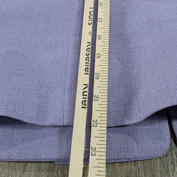 Le Suit Blazer Skirt Set Womens 8 Purple Short Sleeve Button Up Preppy Office - Picture 10 of 13